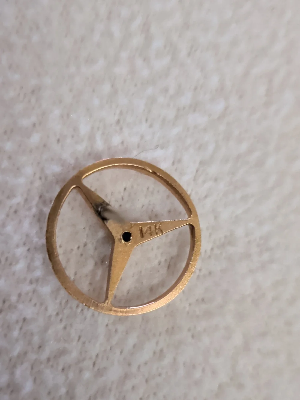 14k Mercedes Benz Gold-Tone Circular Propeller Tie Tack